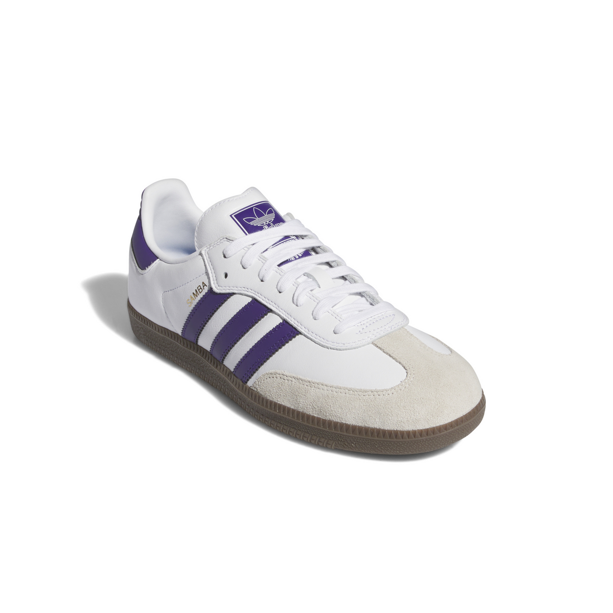 Adidas Skateboarding Samba ADV Shoes Trainers - Footwear White / Collegiate Purple / Gold Metallic (IE6613)