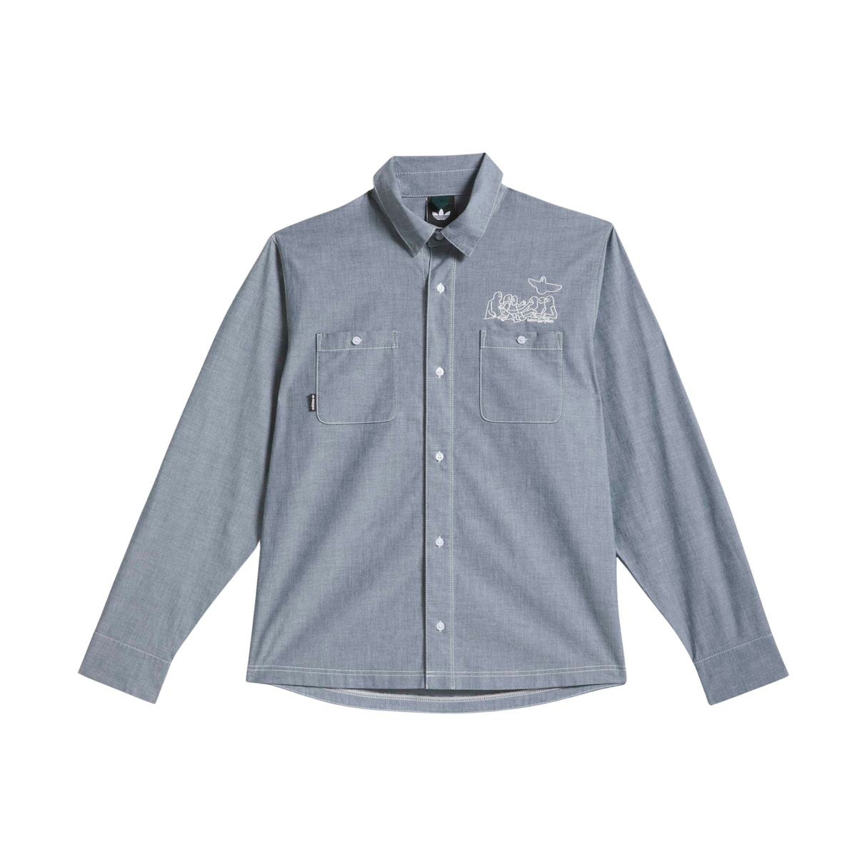 Adidas Skateboarding X Mark Gonzales Button Shirt - Aurora Ivy / White