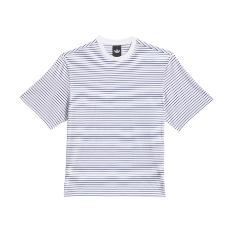 Adidas Skateboarding Yarn Dye T-Shirt - White / Dark Blue