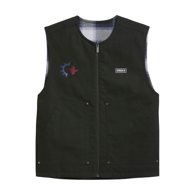Adidas Skateboarding x Mark Gonzales Plaid Reversible Vest - Black
