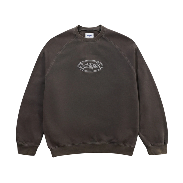 Butter Goods Abseil Crewneck Sweatshirt - Washed Black