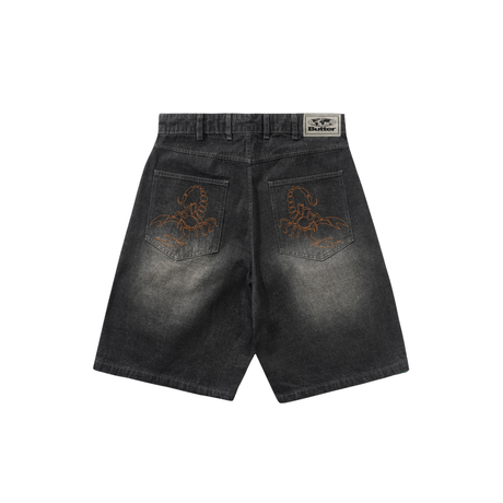 Butter Goods Scorpion Stitch Denim Short - Slub Black