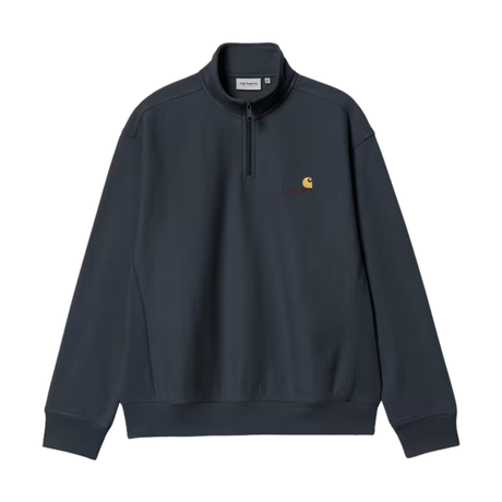 Carhartt WIP American Script Half Zip Sweatshirt - Deep Night