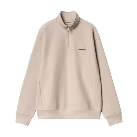 Carhartt WIP American Script Half Zip Sweatshirt - Fleur De Sel