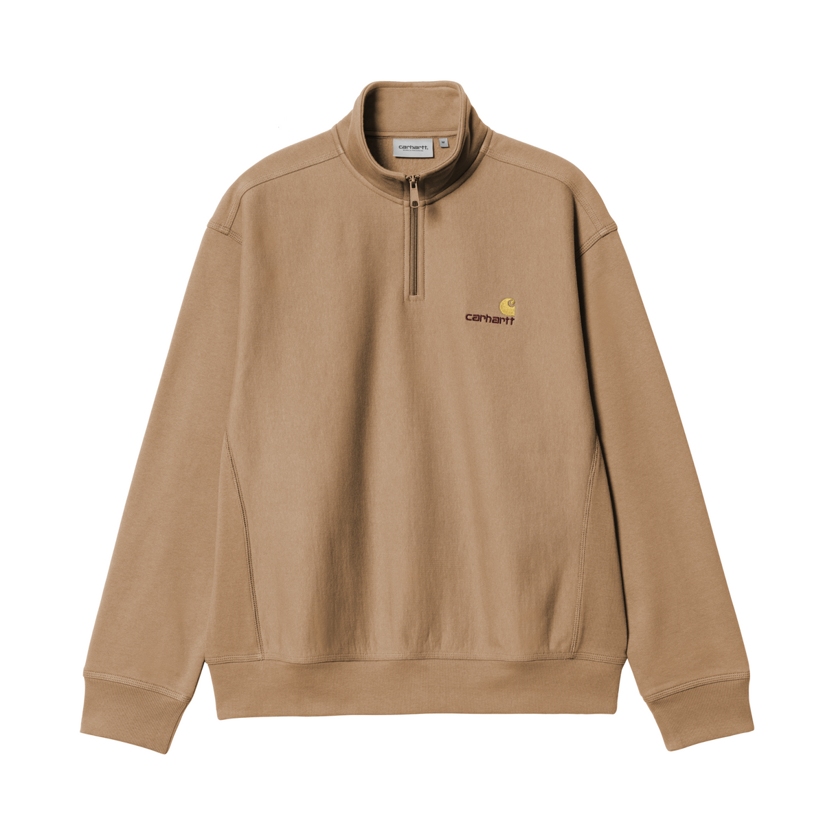 Carhartt WIP American Script Half Zip Sweatshirt - Peanut