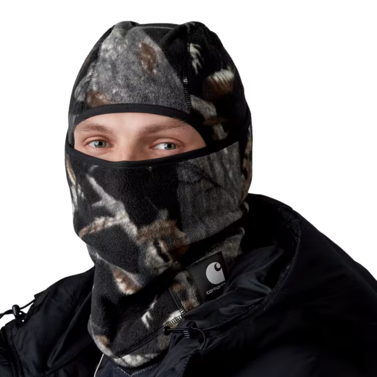Carhartt WIP Blevin Mask - Camo Feather Tree, Black