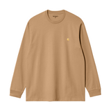 Carhartt WIP Chase Long Sleeve T-Shirt - Peanut / Gold