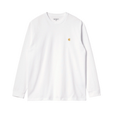 Carhartt WIP Chase Long Sleeve T-Shirt - White / Gold