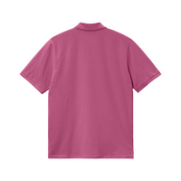 Carhartt WIP Chase Pique Polo T-Shirt - Magenta / Gold