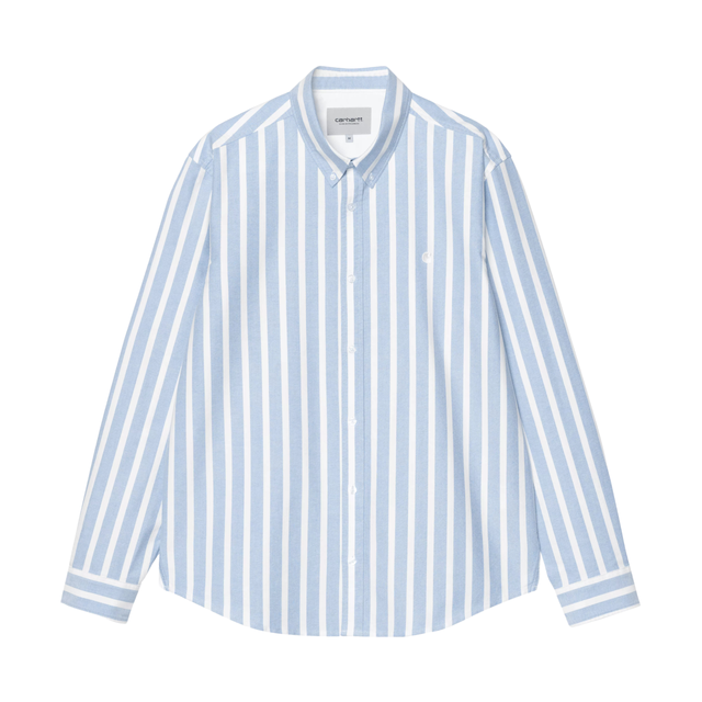 Carhartt WIP Deven Stripe Shirt - Deven Stripe, Bleach / White