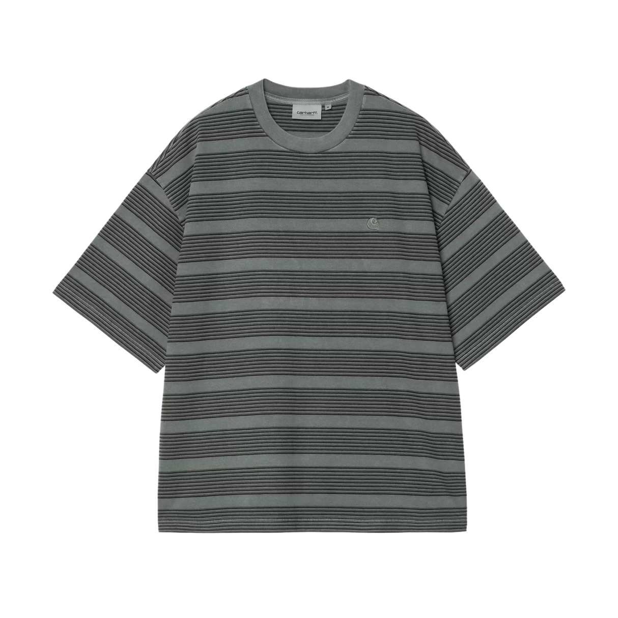Carhartt WIP Hanson T-Shirt - Hanson Stripe, Kale Green (garment dyed)