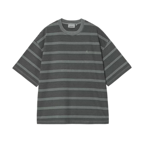 Carhartt WIP Hanson T-Shirt - Hanson Stripe, Kale Green (garment dyed)