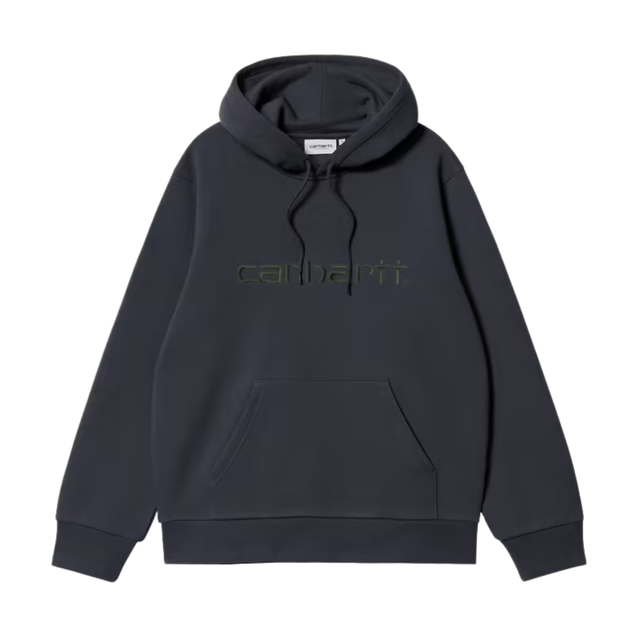Carhartt WIP Hooded Carhartt Sweatshirt – Dark Navy / Dark Scarab
