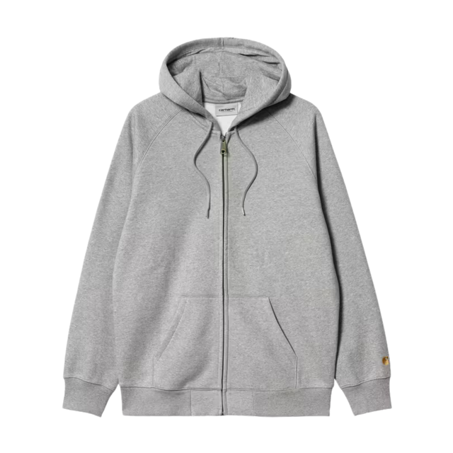 Carhartt WIP Hooded Chase Jacket - Grey Heather / Gold