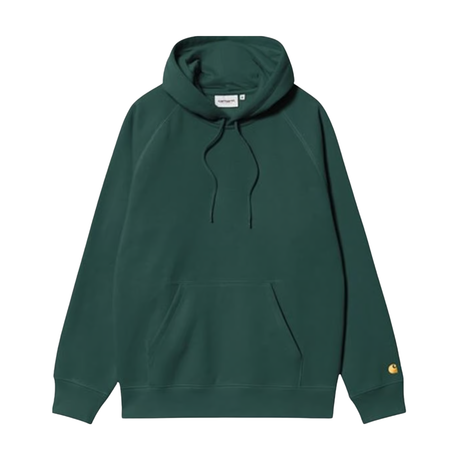 Carhartt WIP Hooded Chase Sweatshirt - Dark Fir / Gold