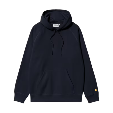Carhartt WIP Hooded Chase Sweatshirt - Dark Navy / Gold