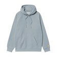 Carhartt WIP Hooded Chase Sweatshirt - Frosted Blue / Gold