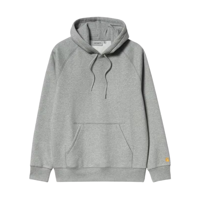 Carhartt WIP Hooded Chase Sweatshirt - Grey Heather / Gold