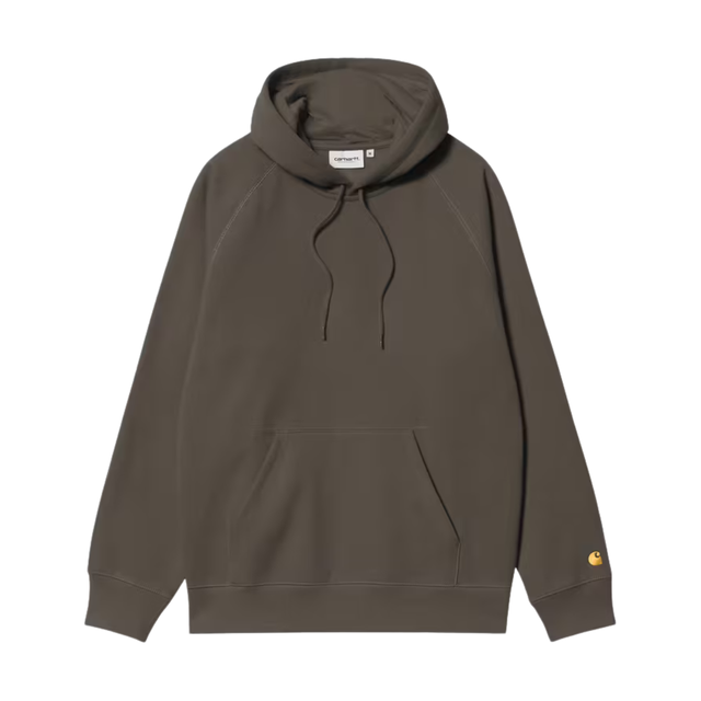 Carhartt WIP Hooded Chase Sweatshirt - Shungite / Gold