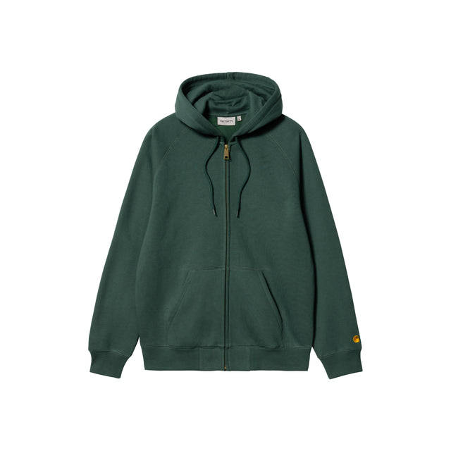 Carhartt WIP Hooded Chase Zip Jacket - Discovery Green / Gold