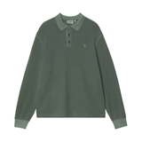 Carhartt WIP L/S Waffle Rugby Shirt - Dark Scarab (garment dyed)