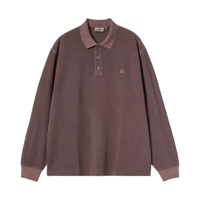 Carhartt WIP L/S Waffle Rugby Shirt - Palisander (garment dyed)