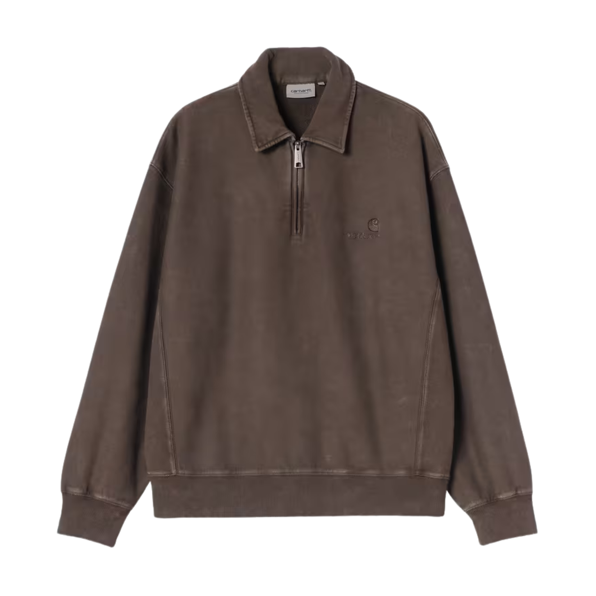 Carhartt WIP Lambert Polo Sweatshirt - Tobacco (moon wash)