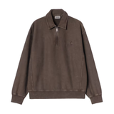 Carhartt WIP Lambert Polo Sweatshirt - Tobacco (moon wash)