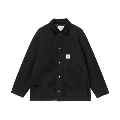 Carhartt WIP Lander Coat Jacket - Black / Black stone washed