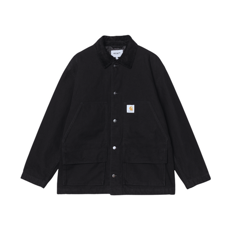 Carhartt WIP Lander Coat Jacket - Black / Black stone washed