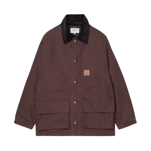 Carhartt WIP Lander Coat Jacket - Palisander / Black stone washed