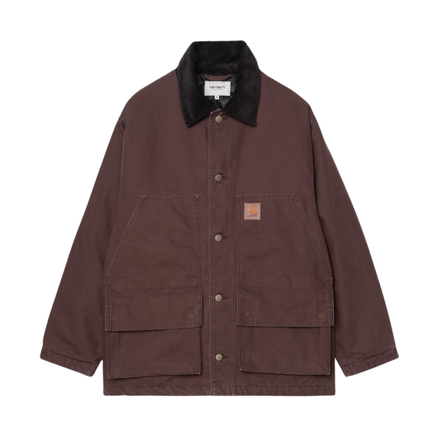 Carhartt WIP Lander Coat Jacket - Palisander / Black stone washed