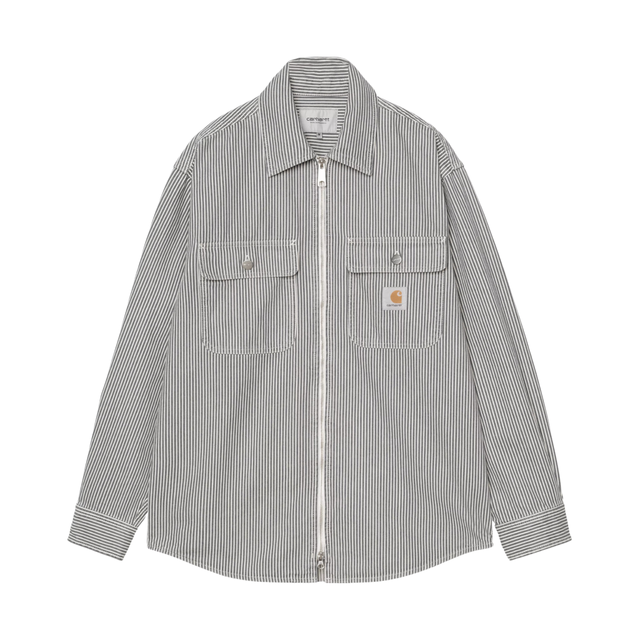 Carhartt WIP Mercer Shirt Jacket - Mercer Stripe, Graphite / (stone washed)