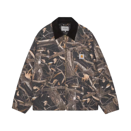 Carhartt WIP OG Detroit Jacket - Camo Feather Tree, Black, (heavy stone wash)