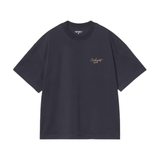 Carhartt WIP Signature Script T-Shirt - Dark Navy / WIP Dusty Hamilton Brown