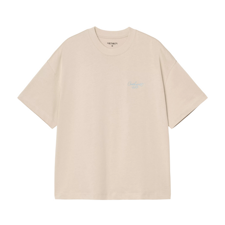 Carhartt WIP Signature Script T-Shirt - Fleur De Sel / Citadel