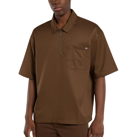 Dickies Cadiz 1/4 Zip Short Sleeve Shirt - Timber