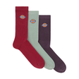 Dickies Summerdale 3 Pack Socks - Black / Vintage Violet