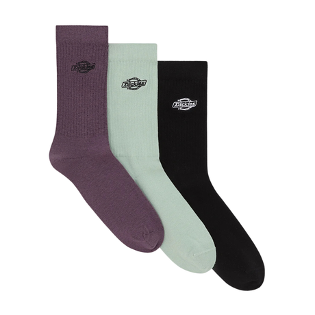 Dickies Summerdale 3 Pack Socks - Black / Vintage Violet