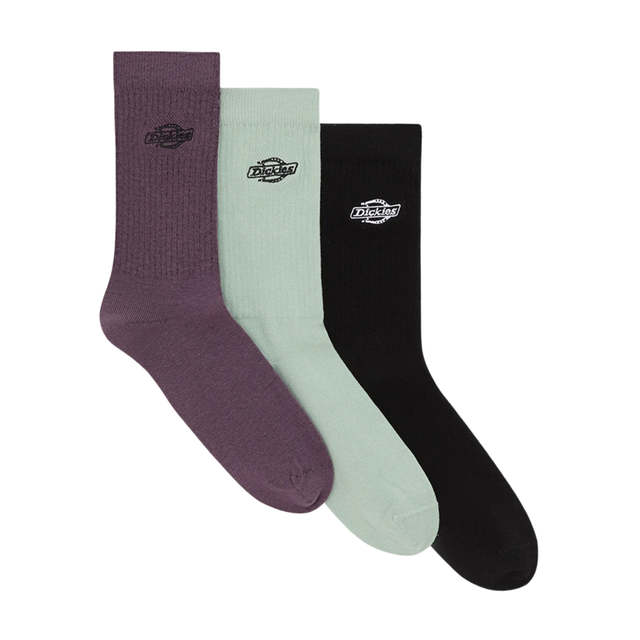 Dickies Summerdale 3 Pack Socks - Black / Vintage Violet
