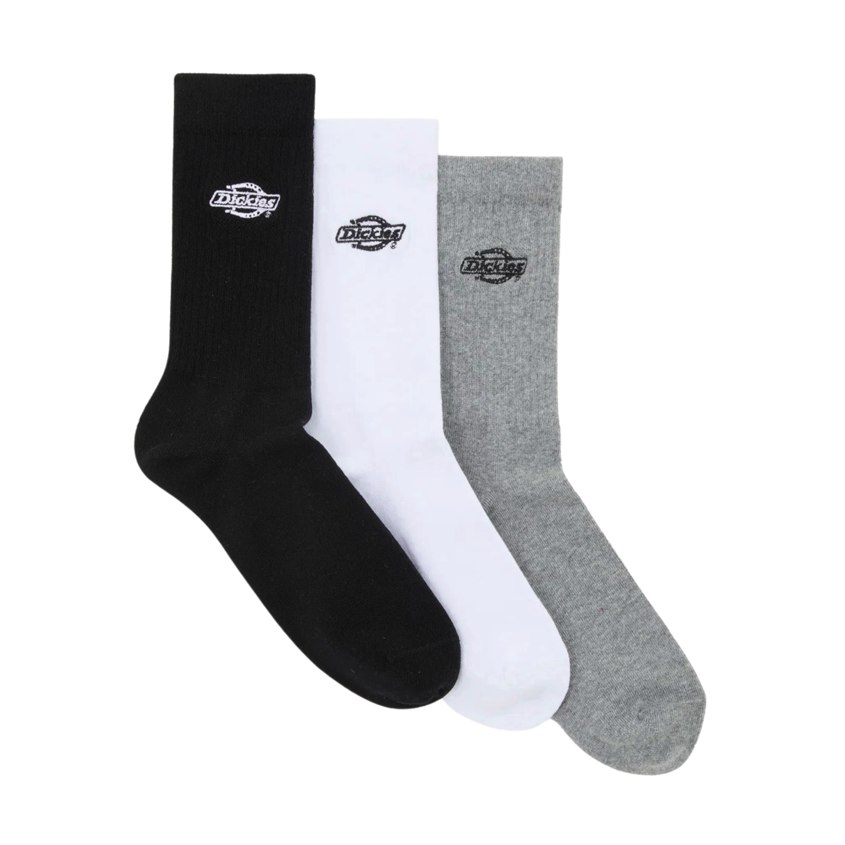 Dickies Summerdale 3 Pack Socks - White / Black / Grey