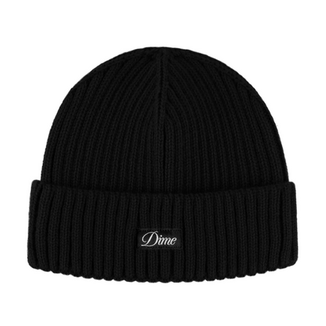 Dime Cursive Fold Beanie - Black