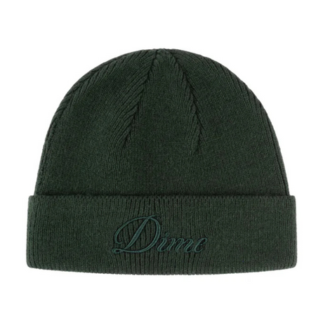 Dime Cursive Wool Fold Beanie - Forest