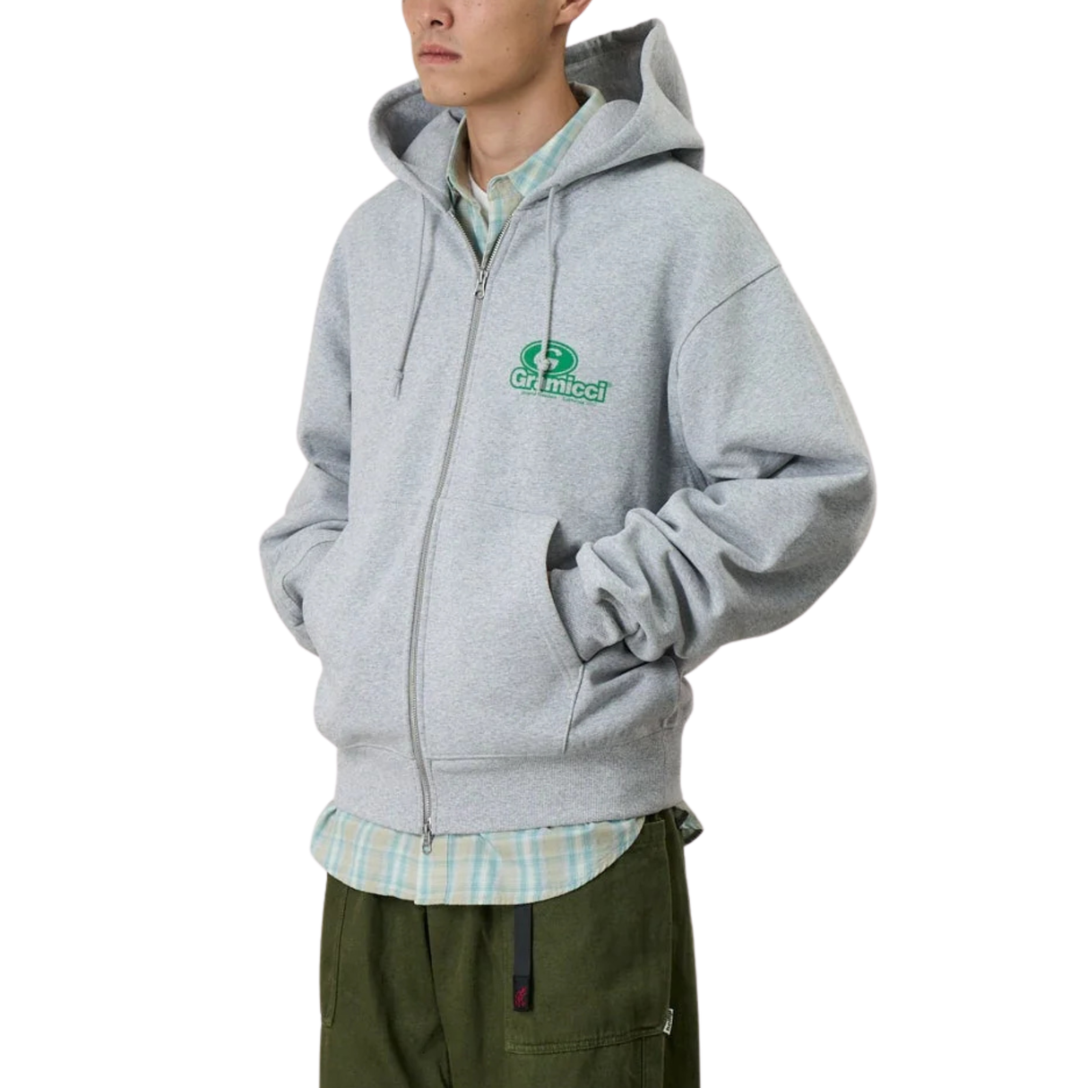 Gramicci 82 Zip Hooded Sweatshirt - Heather Grey