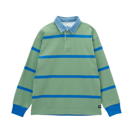Gramicci Langdon Rugby Shirt - Olive / Blue
