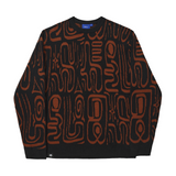 Helas Abstract Knitted Crewneck Sweatshirt - Black / Brown