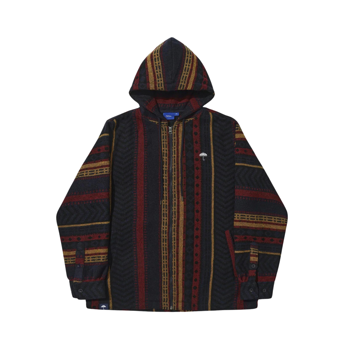Helas Nomad Full Zip Hoodie - Black / Red