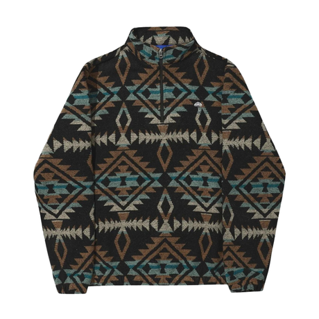 Helas Tradi Quarter Zip Jacket - Brown / Blue