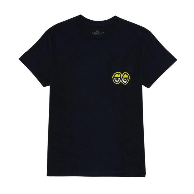 Krooked Strait Eyes Pocket T-Shirt - Black / Yellow