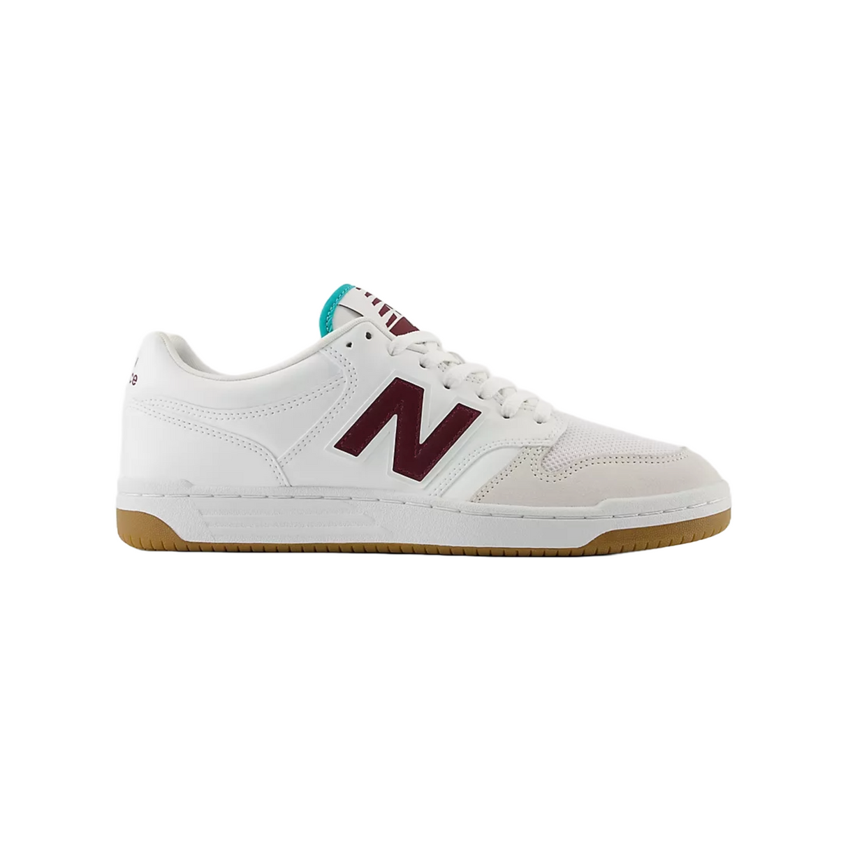 New Balance 480 Shoes - White / Burgundy / Teal (BB480LFT)